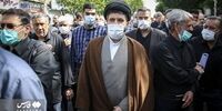 فرزند رهبرانقلاب در تشییع پیکر آیت‌الله بجنوردی+ تصاویر