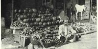 عکسی دیدنی از یک میوه فروشی در دوران قاجار