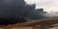 آتش سوزی مهیب خط لوله نفت در حوالی گچساران + عکس