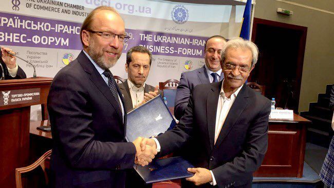 اتاق های بازرگانی ایران و اوکراین یاداشت تفاهم همکاری امضا کردند