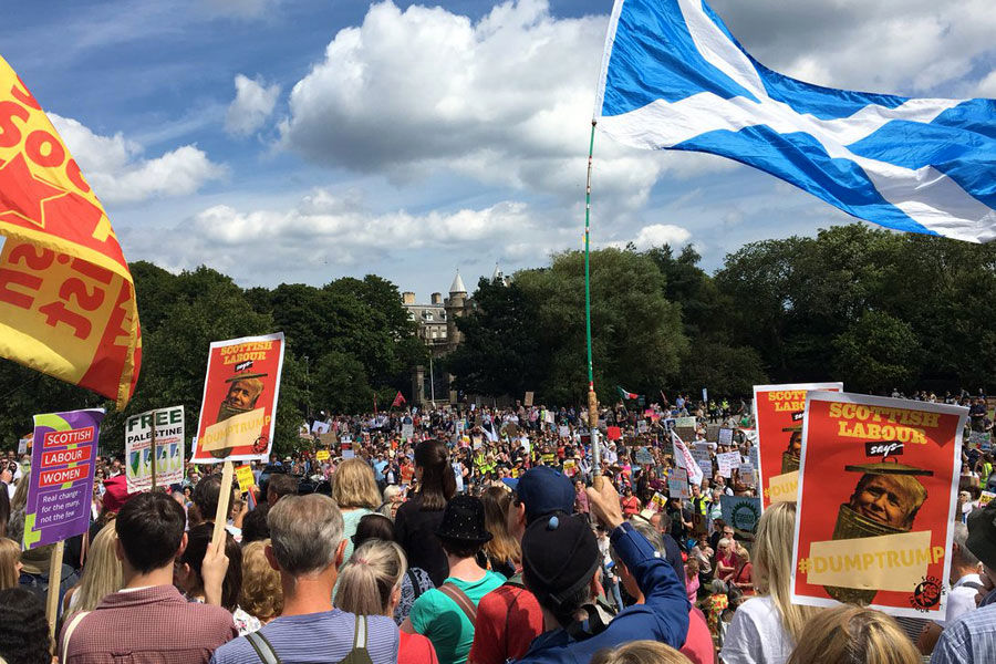 اسکاتلندی‌ها هم علیه ترامپ تظاهرات کردند