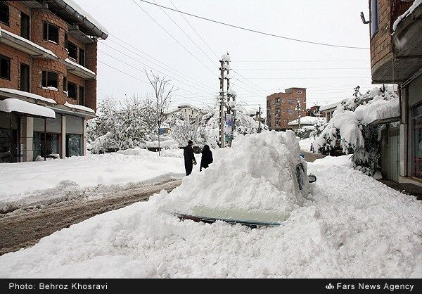 بارش برف سنگین در مازندران
