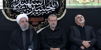 پچ پچ های ظریف و حسن روحانی با علی لاریجانی در یک مراسم+تصاویر