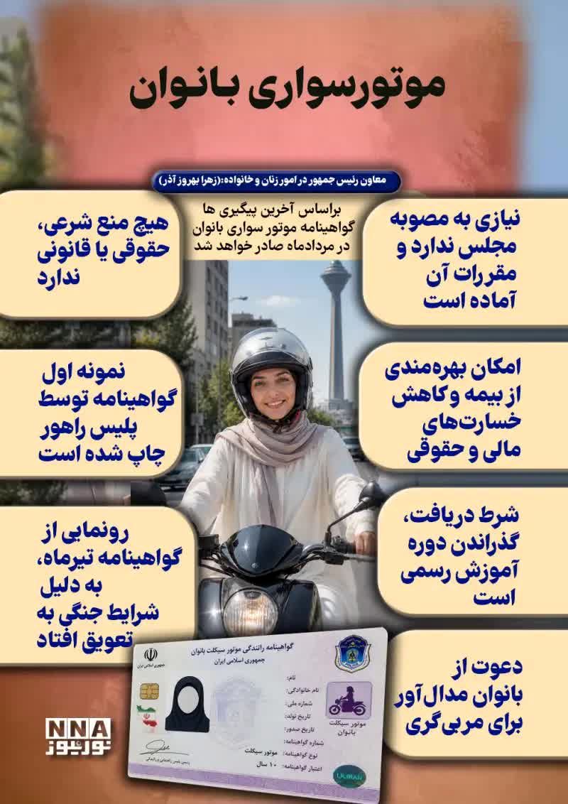 اینفوگرافی | آنچه بانوان باید درباره گواهینامه موتور بدانند