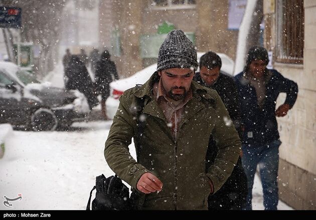 بارش برف در اردبیل