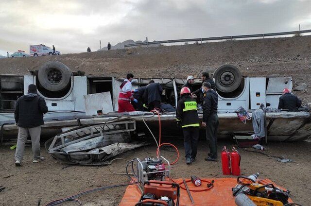 جزئیات واژگونی اتوبوس در جاده هراز