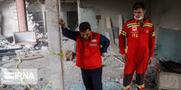 تصاویری دردآور از ریزش ساختمان ۱۰ طبقه در آبادان