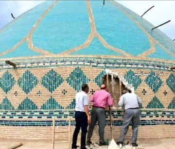 فروریختن بخشی از گنبد مسجد امیرچخماق در یزد+عکس