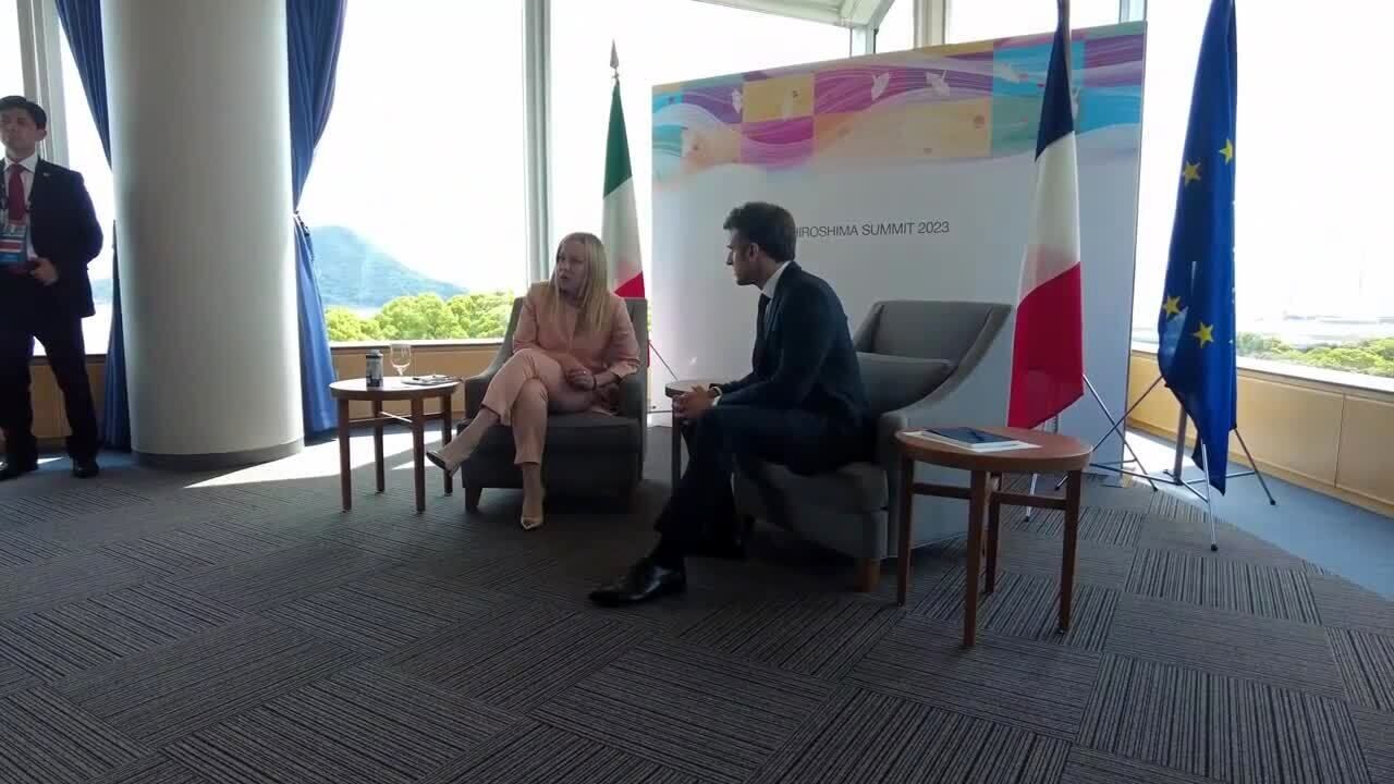 آشتی «مکرون» با نخست‌وزیر ایتالیا در هیروشیما
