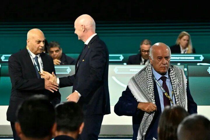 رئیس فوتبال فلسطین با نماینده اسرائیل دست نداد+ فیلم