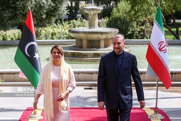 پوشش خاص وزیر خارجه زن لیبی در کنار امیرعبداللهیان+تصاویر