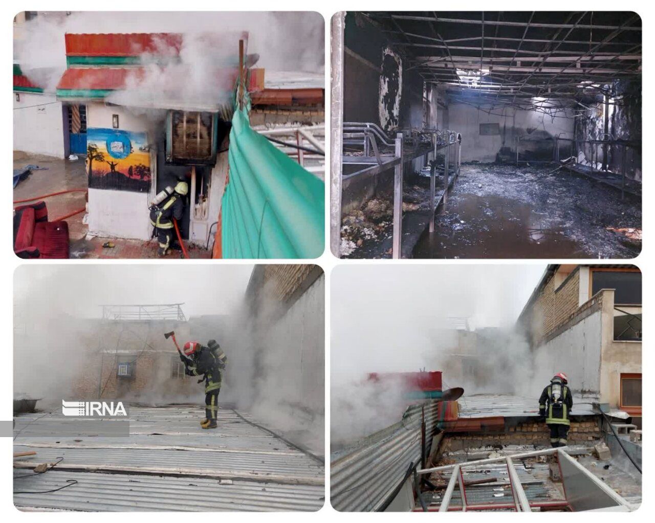 آتش‌سوزی یک کمپ ترک اعتیاد در شیراز 