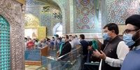 تشرف رئیس مجلس سنای پاکستان به حرم مطهر رضوی+عکس