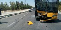تصادف اتوبوس در میدان شهدای تهران
