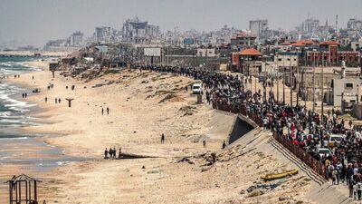 خروج هزاران فلسطینی از رفح