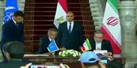 عکس یادگاری گروسی، عراقچی و السیسی بعد از امضای توافق نامه