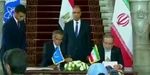 لحظه امضای توافق نامه از سرگیری همکاری آژانس و ایران + فیلم