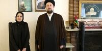 سید حسن خمینی در خانه خانم سفیر+ عکس

