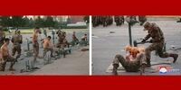 تمرینات عجیب نظامیان کره شمالی  در حضور کیم جونگ اون +‌ عکس
