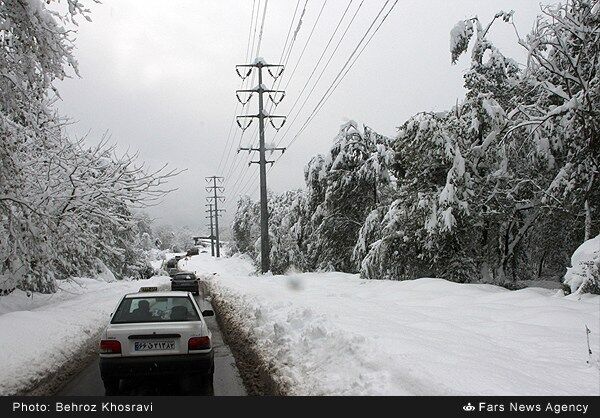 بارش برف سنگین در مازندران