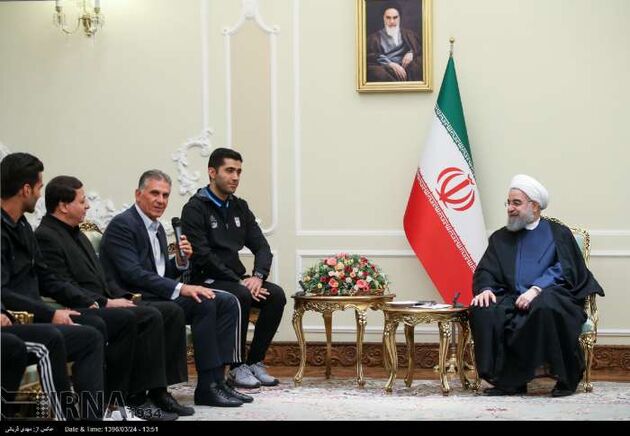 تصاویر دیدار تیم ملی فوتبال ایران با رئیس جمهوری