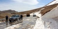 بارش برف شدید در البرز/ محور ارتباطی هشتگرد به طالقان مسدود شد