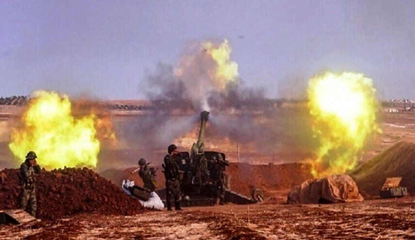 حملات شدید توپخانه‌ای سوریه به مواضع تروریست‌ها در ادلب