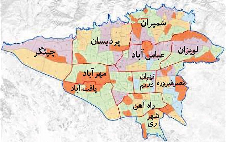 مناطق 22 گانه تهران به 11 منطقه تبدیل می شود + نقشه