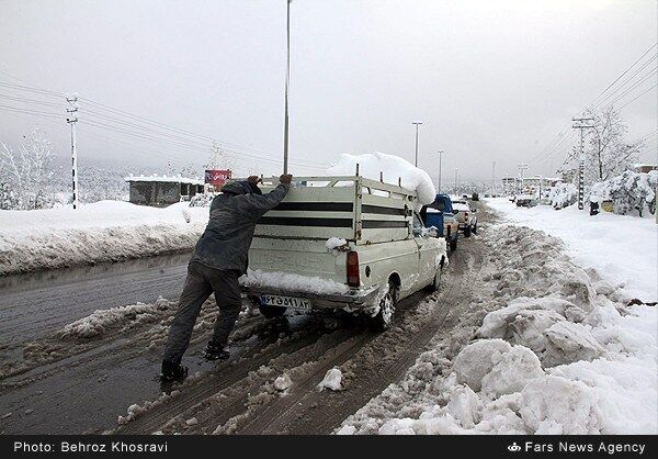 بارش برف سنگین در مازندران