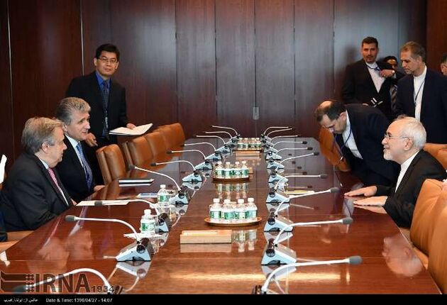 دیدار ظریف با دبیرکل سازمان ملل متحد