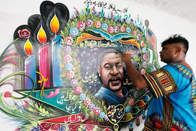 تصاویر| نقاشی‌های دیواری در یادبود جورج‌فلوید