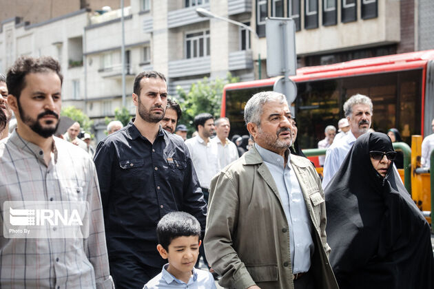 تصاویر مسئولان عالی‌رتبه کشور در راهپیمایی روز قدس