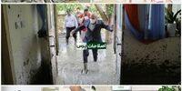 قابی دیگر از شوآف‌های سیاسی در سیل این بار با کت و شلوار+ تصاویر
