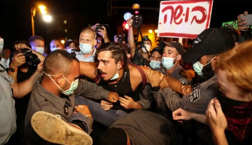 اعتراضات اسرائیل| حداقل ۵۵ معترض بازداشت شدند +فیلم