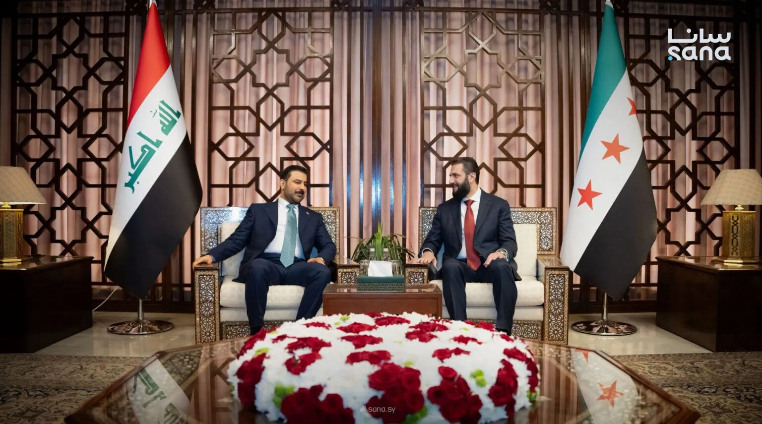 اولین سفر نخست وزیر عراق به سوریه بعد از سقوط بشار اسد/ احمد الشرع راننده خودروی الزیدی شد