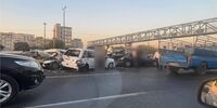 تصادف زنجیره‌ای و ترافیک سنگین در این بزرگراه پرتردد