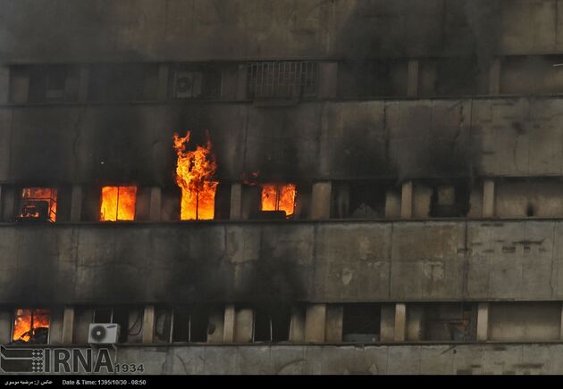 آتش سوزی در ساختمان پلاسکو تهران