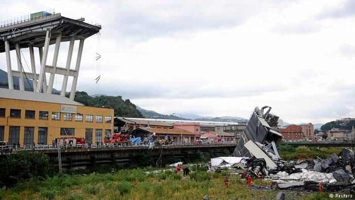 40 کشته بر اثر ریزش پل در ایتالیا به دلایل نامعلوم