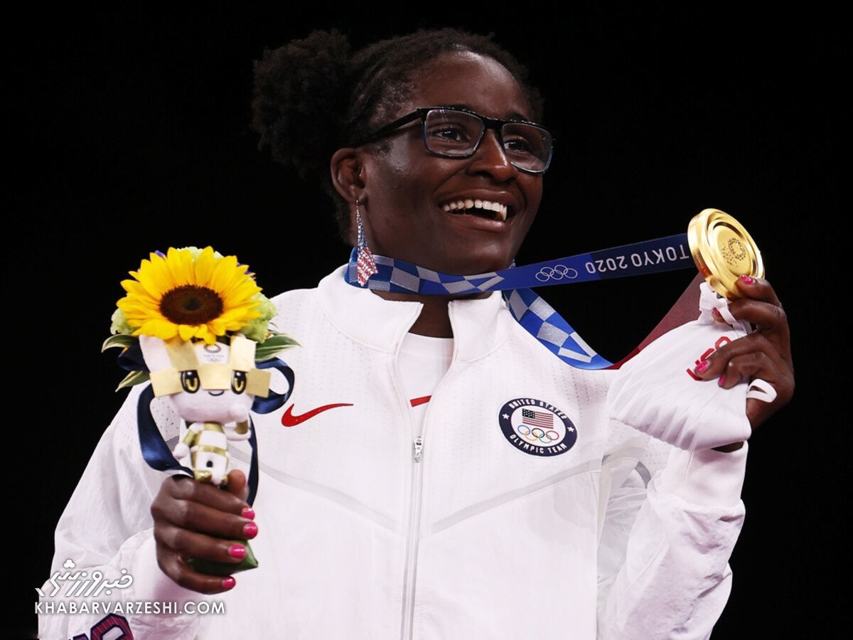 اولین زن سیاهپوستی که در کشتی المپیک طلا گرفت+ عکس