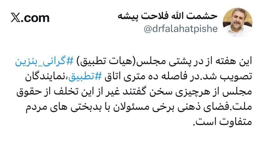 کنایه سنگین فلاحت پیشه به نمایندگان مجلس؛ فضای ذهنی برخی مسئولان با بدبختی های مردم متفاوت است 2