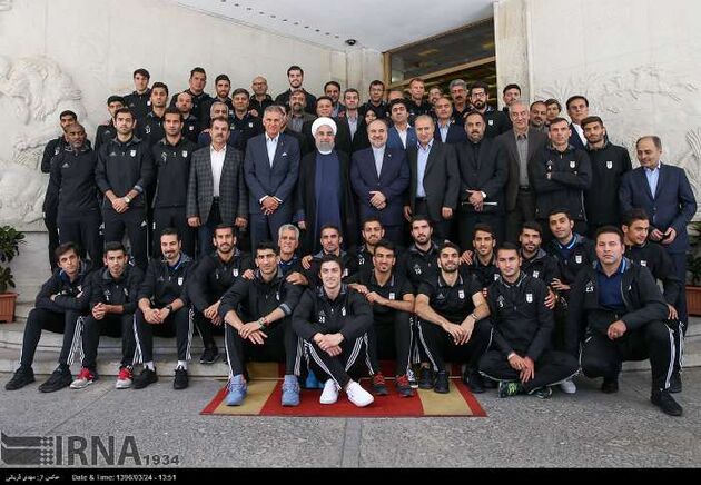 تصاویر دیدار تیم ملی فوتبال ایران با رئیس جمهوری