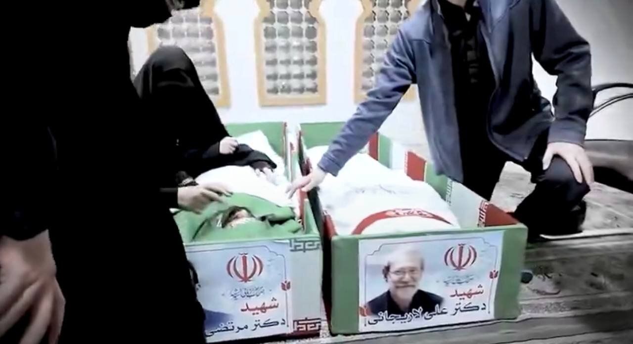 تصویری دیده نشده از پیکر علی لاریجانی در معراج شهدا
