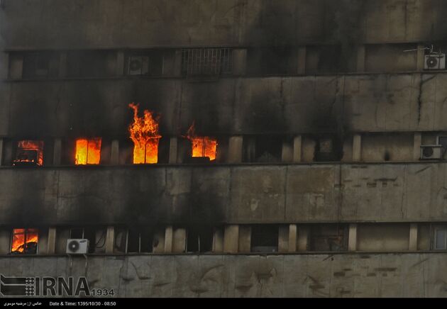 آتش سوزی در ساختمان پلاسکو تهران