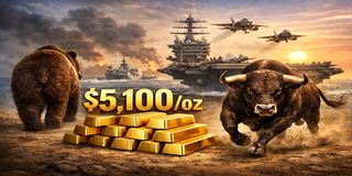 عقب‌نشینی خرس‌های وال‌استریت پس از صعود طلا به ۵۱۰۰ دلار | خوش‌بینی مین‌استریت پابرجا ماند | تنش‌های ایران موتور محرک تقاضای امن