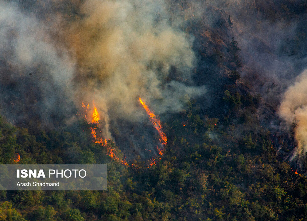 تصاویری از آتش‌سوزی در جنگل‌های ارسباران آذربایجان شرقی