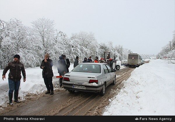 بارش برف سنگین در مازندران