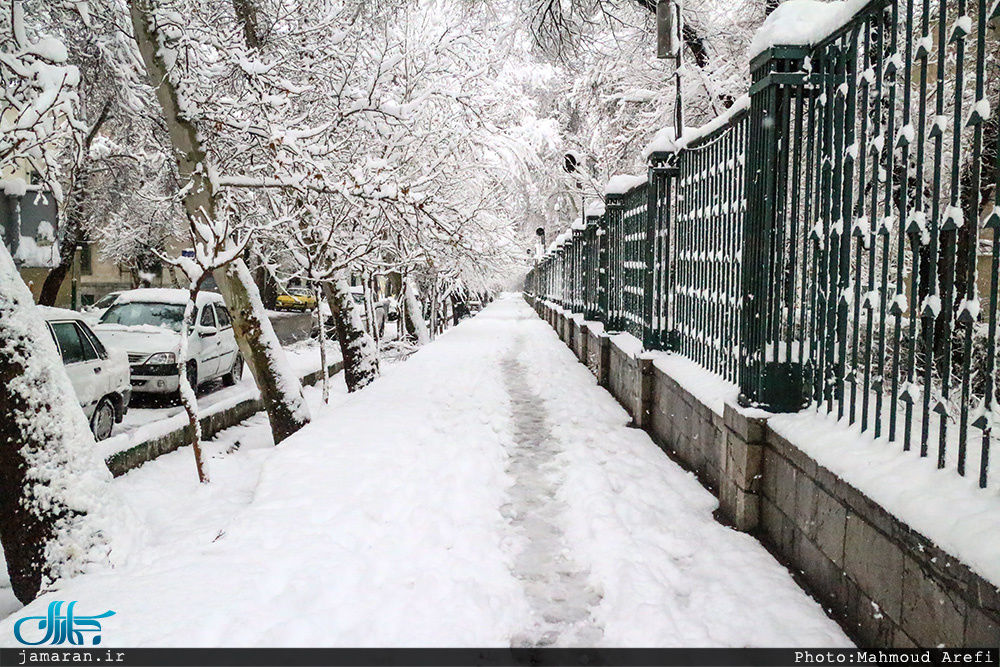بارش برف در جاده فیروزکوه؛ صبح امروز  / فیم
