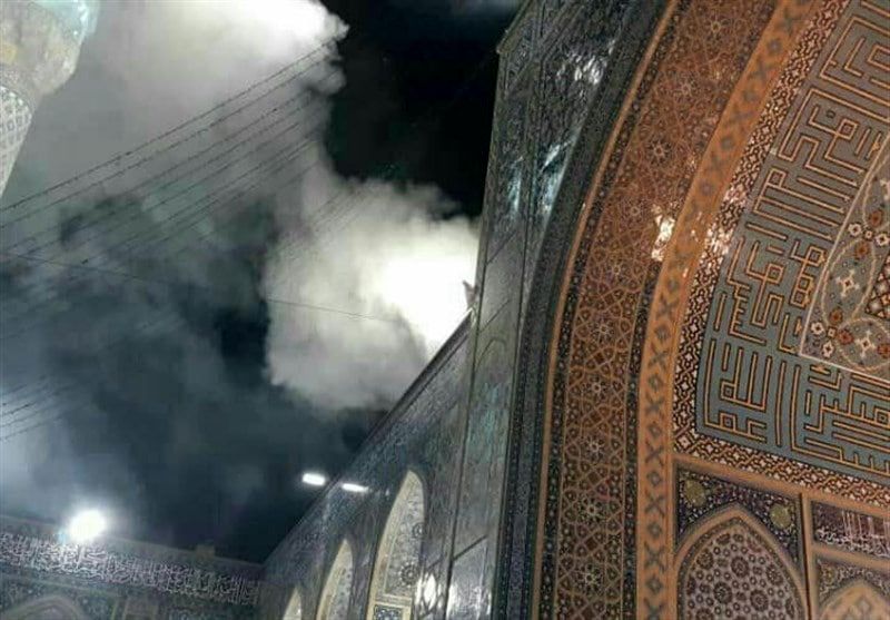 آتش‌سوزی در بست شیخ بهایی حرم مطهر رضوی+ عکس

