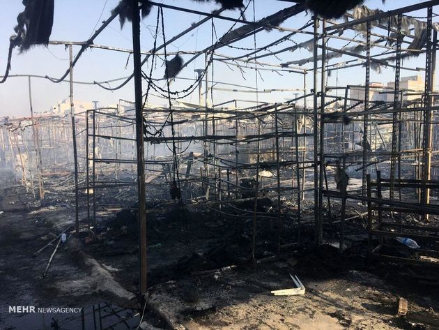 آتش‌سوزی در بازارچه دست‌فروشان کرج