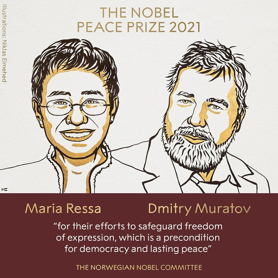فوری/ برندگان جایزه صلح نوبل ۲۰۲۱ اعلام شد
